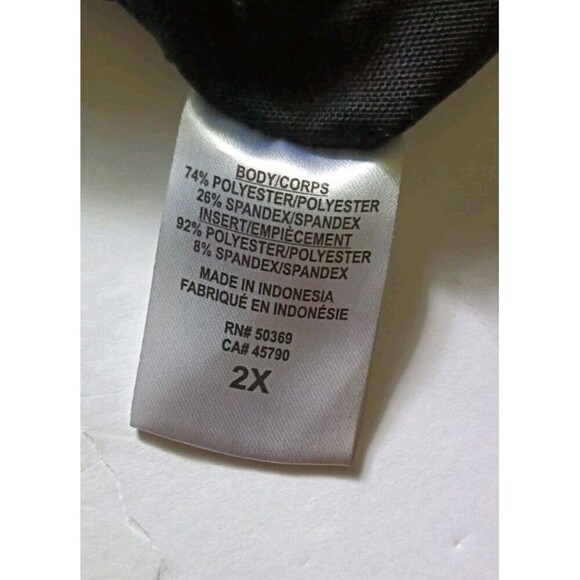 Spalding Sports Bra Fish Net Detail Plus Sz 2X Black High Neck Criss Cross Back - Picture 5 of 6